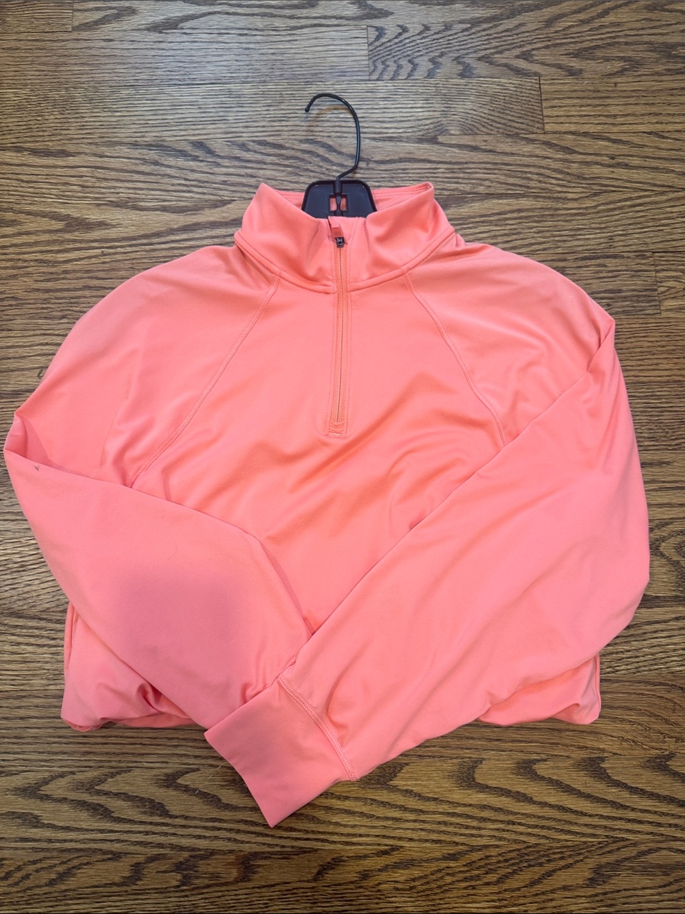 Athleta Girl Coral Half-Zip Cropped Performance Top
